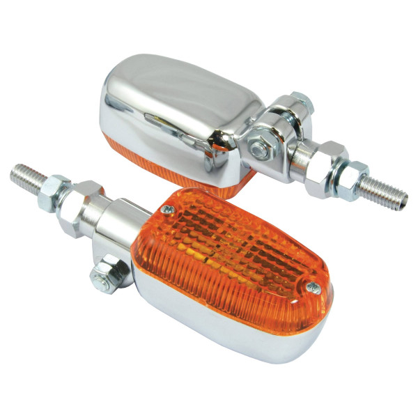 Bike It Bike it adjustable stem indicators with chrome body and amber lens